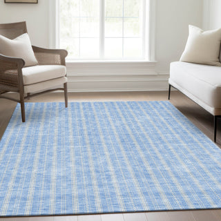 Piper Looms Mayfield Stripes AMF929 Sky Machine Washable Area Rug Lifestyle Image Feature