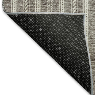 Piper Looms Mayfield Stripes AMF929 Taupe Machine Washable Area Rug Backing Image