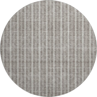 Piper Looms Mayfield Stripes AMF929 Taupe Machine Washable Area Rug Round Main Image