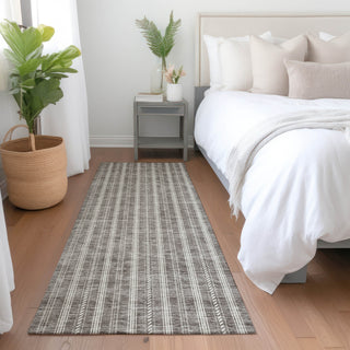 Piper Looms Mayfield Stripes AMF929 Taupe Machine Washable Area Rug Runner Lifestyle Image Feature