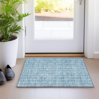 Piper Looms Mayfield Stripes AMF929 Teal Machine Washable Area Rug Scatter Lifestyle Image Feature