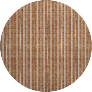 Piper Looms Mayfield Stripes AMF929 Terracotta Machine Washable Area Rug Round Main Image