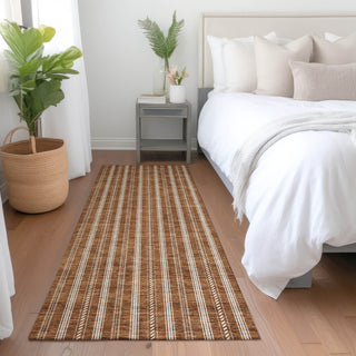 Piper Looms Mayfield Stripes AMF929 Terracotta Machine Washable Area Rug Runner Lifestyle Image Feature