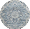 Piper Looms Mayfield Ornate AMF93 Blue Machine Washable Area Rug Round Main Image