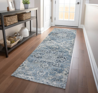 Piper Looms Mayfield Ornate AMF93 Blue Machine Washable Area Rug Runner Lifestyle Image Feature