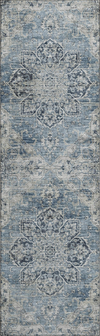 Piper Looms Mayfield Ornate AMF93 Blue Machine Washable Area Rug Runner Main Image