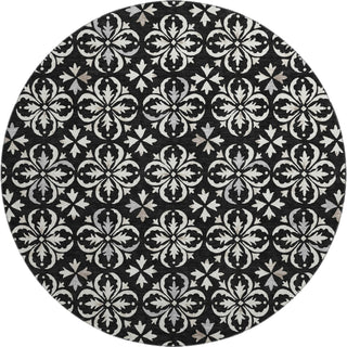 Piper Looms Mayfield Floral AMF930 Black Machine Washable Area Rug Round Main Image