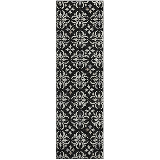 Piper Looms Mayfield Floral AMF930 Black Machine Washable Area Rug Runner Main Image