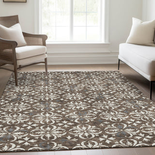 Piper Looms Mayfield Floral AMF930 Brown Machine Washable Area Rug Lifestyle Image Feature