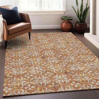 Piper Looms Mayfield Floral AMF930 Copper Machine Washable Area Rug Lifestyle Image Feature