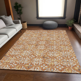 Piper Looms Mayfield Floral AMF930 Copper Machine Washable Area Rug Lifestyle Image Feature