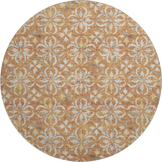 Piper Looms Mayfield Floral AMF930 Copper Machine Washable Area Rug Round Main Image