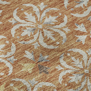 Piper Looms Mayfield Floral AMF930 Copper Machine Washable Area Rug Swatch Image
