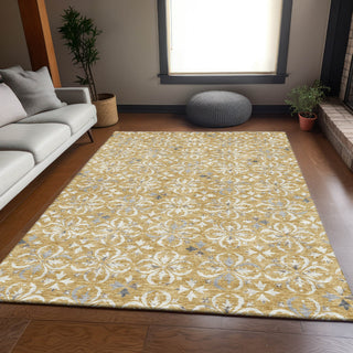 Piper Looms Mayfield Floral AMF930 Gold Machine Washable Area Rug Lifestyle Image Feature