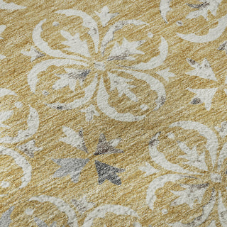 Piper Looms Mayfield Floral AMF930 Gold Machine Washable Area Rug Swatch Image