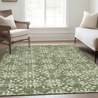 Piper Looms Mayfield Floral AMF930 Green Machine Washable Area Rug Lifestyle Image Feature