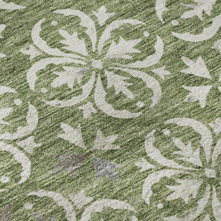 Piper Looms Mayfield Floral AMF930 Green Machine Washable Area Rug Swatch Image