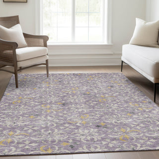 Piper Looms Mayfield Floral AMF930 Lavender Machine Washable Area Rug Lifestyle Image Feature