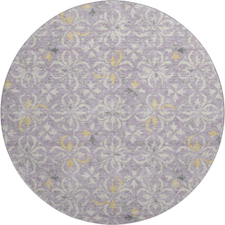 Piper Looms Mayfield Floral AMF930 Lavender Machine Washable Area Rug Round Main Image