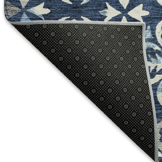 Piper Looms Mayfield Floral AMF930 Navy Machine Washable Area Rug Backing Image