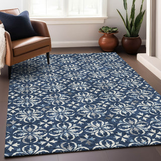 Piper Looms Mayfield Floral AMF930 Navy Machine Washable Area Rug Lifestyle Image Feature