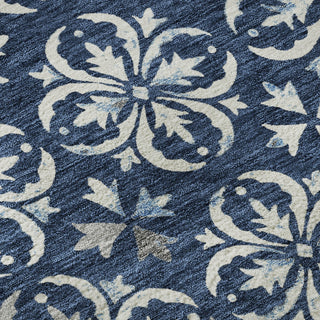 Piper Looms Mayfield Floral AMF930 Navy Machine Washable Area Rug Swatch Image