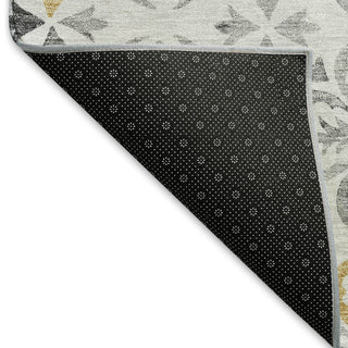 Piper Looms Mayfield Floral AMF930 Silver Machine Washable Area Rug Backing Image
