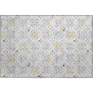 Piper Looms Mayfield Floral AMF930 Silver Machine Washable Area Rug Scatter Main Image