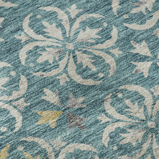Piper Looms Mayfield Floral AMF930 Teal Machine Washable Area Rug Swatch Image