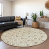 Piper Looms Mayfield Geometric AMF931 Beige Machine Washable Area Rug Round Lifestyle Image Feature