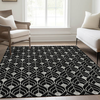 Piper Looms Mayfield Geometric AMF931 Black Machine Washable Area Rug Lifestyle Image Feature
