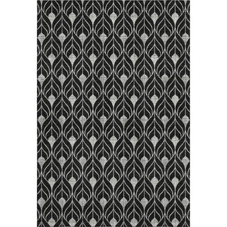 Piper Looms Mayfield Geometric AMF931 Black Machine Washable Area Rug main image
