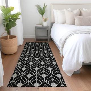 Piper Looms Mayfield Geometric AMF931 Black Machine Washable Area Rug Runner Lifestyle Image Feature