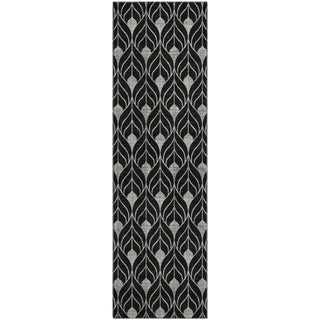 Piper Looms Mayfield Geometric AMF931 Black Machine Washable Area Rug Runner Main Image