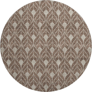 Piper Looms Mayfield Geometric AMF931 Brown Machine Washable Area Rug Round Main Image