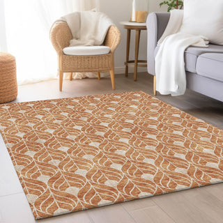 Piper Looms Mayfield Geometric AMF931 Copper Machine Washable Area Rug Lifestyle Image Feature