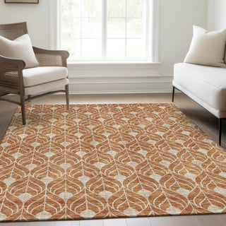 Piper Looms Mayfield Geometric AMF931 Copper Machine Washable Area Rug Lifestyle Image Feature