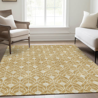Piper Looms Mayfield Geometric AMF931 Gold Machine Washable Area Rug Lifestyle Image Feature