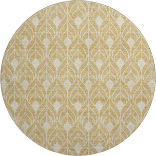 Piper Looms Mayfield Geometric AMF931 Gold Machine Washable Area Rug Round Main Image