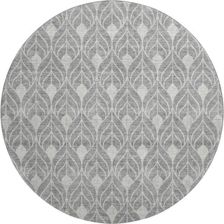 Piper Looms Mayfield Geometric AMF931 Gray Machine Washable Area Rug Round Main Image
