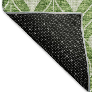 Piper Looms Mayfield Geometric AMF931 Green Machine Washable Area Rug Backing Image