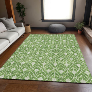 Piper Looms Mayfield Geometric AMF931 Green Machine Washable Area Rug Lifestyle Image Feature