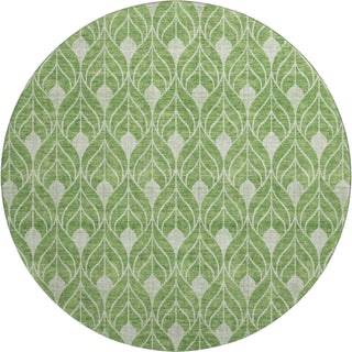 Piper Looms Mayfield Geometric AMF931 Green Machine Washable Area Rug Round Main Image