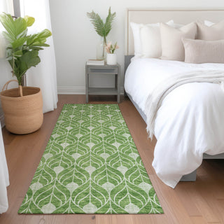 Piper Looms Mayfield Geometric AMF931 Green Machine Washable Area Rug Runner Lifestyle Image Feature