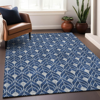 Piper Looms Mayfield Geometric AMF931 Navy Machine Washable Area Rug Lifestyle Image Feature
