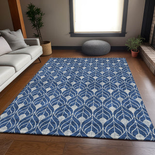 Piper Looms Mayfield Geometric AMF931 Navy Machine Washable Area Rug Lifestyle Image Feature
