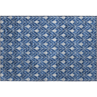 Piper Looms Mayfield Geometric AMF931 Navy Machine Washable Area Rug Scatter Main Image