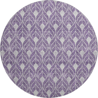 Piper Looms Mayfield Geometric AMF931 Purple Machine Washable Area Rug Round Main Image