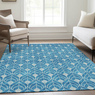 Piper Looms Mayfield Geometric AMF931 Teal Machine Washable Area Rug Lifestyle Image Feature