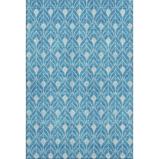 Piper Looms Mayfield Geometric AMF931 Teal Machine Washable Area Rug main image